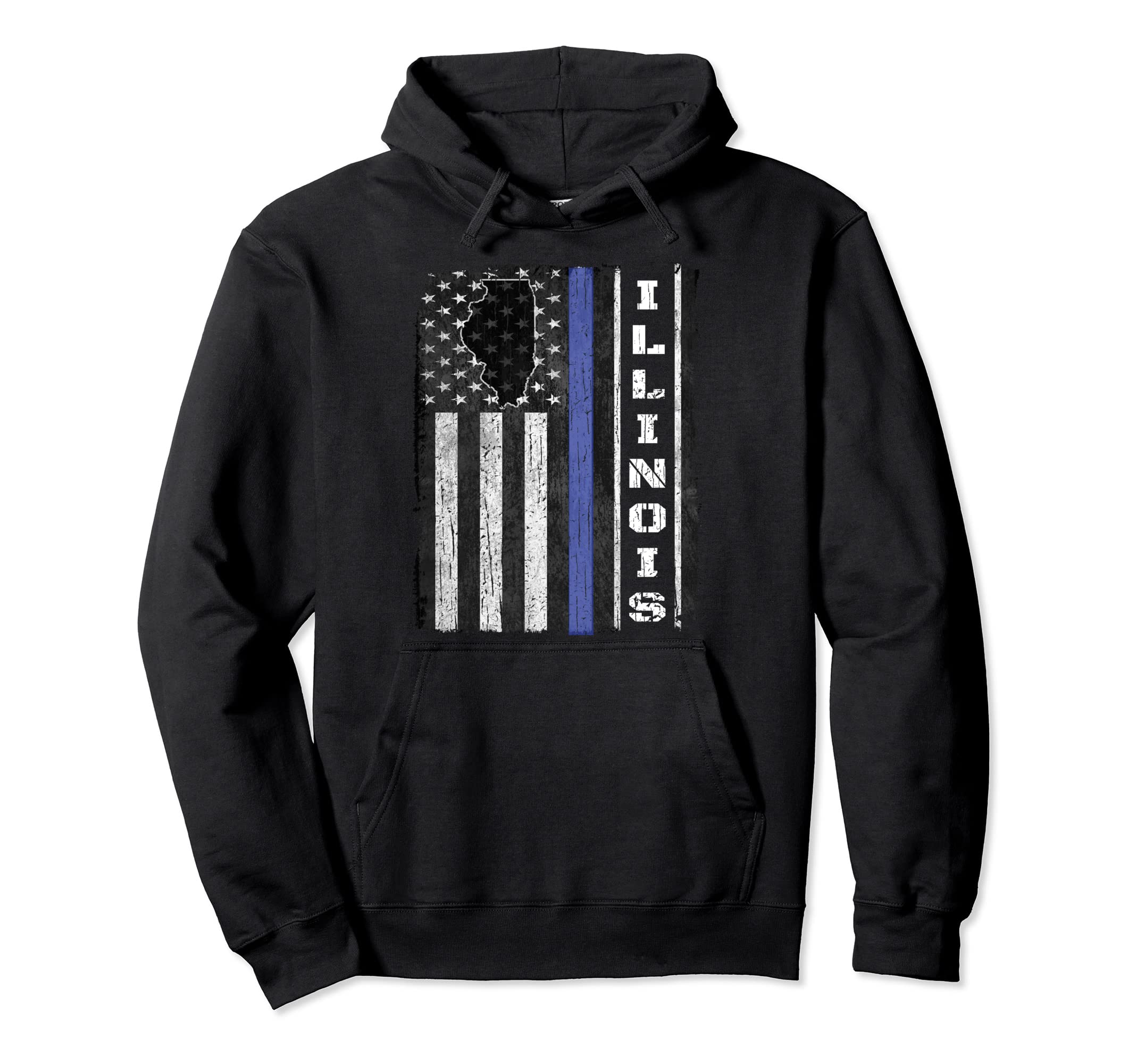 Illinois Thin Blue Line Police Week Hoodie - Streetwear Style for Adults - T-Shirt, Sweatshirt, Hoodie