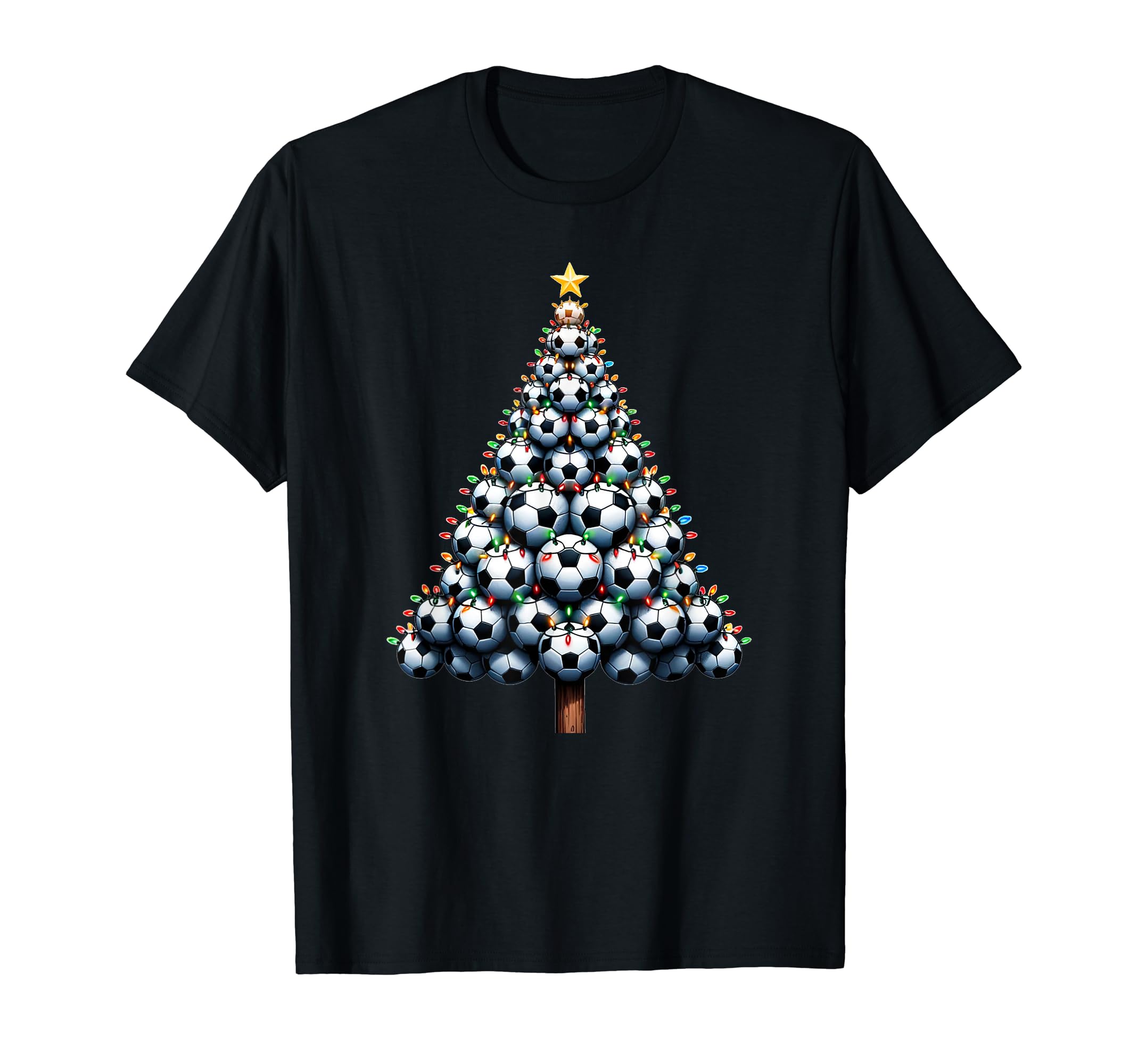 Santa Soccer Tree Football Soccer T-Shirt - Fun Novelty Design Men Women - T-Shirt, Sweatshirt, Hoodie