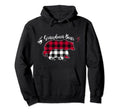 Grandma Bear Pajama Grey Red Buffalo Hoodie - Custom Art Print Men Women - T-Shirt, Sweatshirt, Hoodie