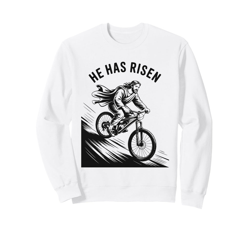 Funny Jesus Cycling Cyclist Sweatshirt - Novelty Apparel for Adults - T-Shirt, Sweatshirt, Hoodie