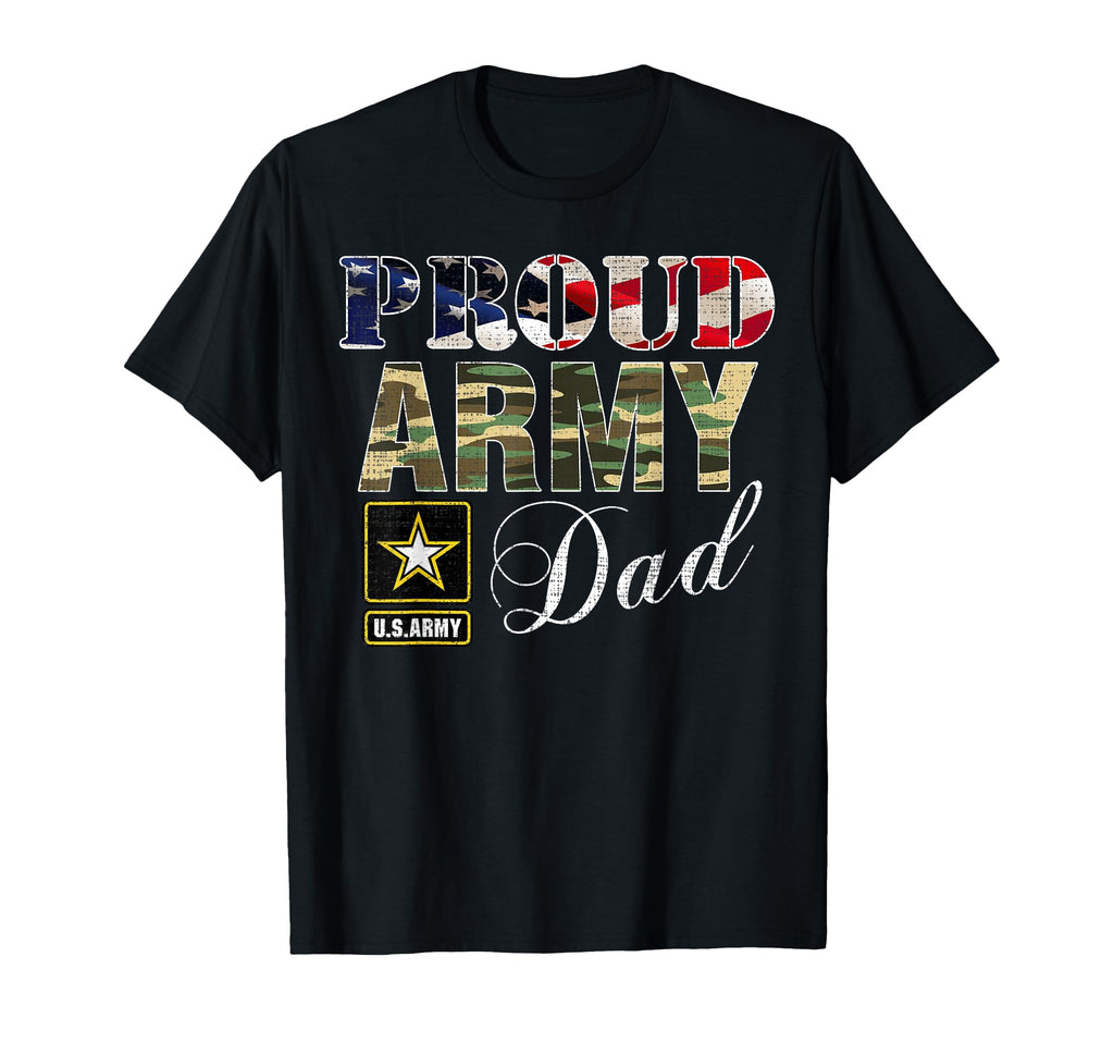 Proud Army Dad American Flag Gift T-Shirt - Novelty Apparel for Adults - T-Shirt, Sweatshirt, Hoodie