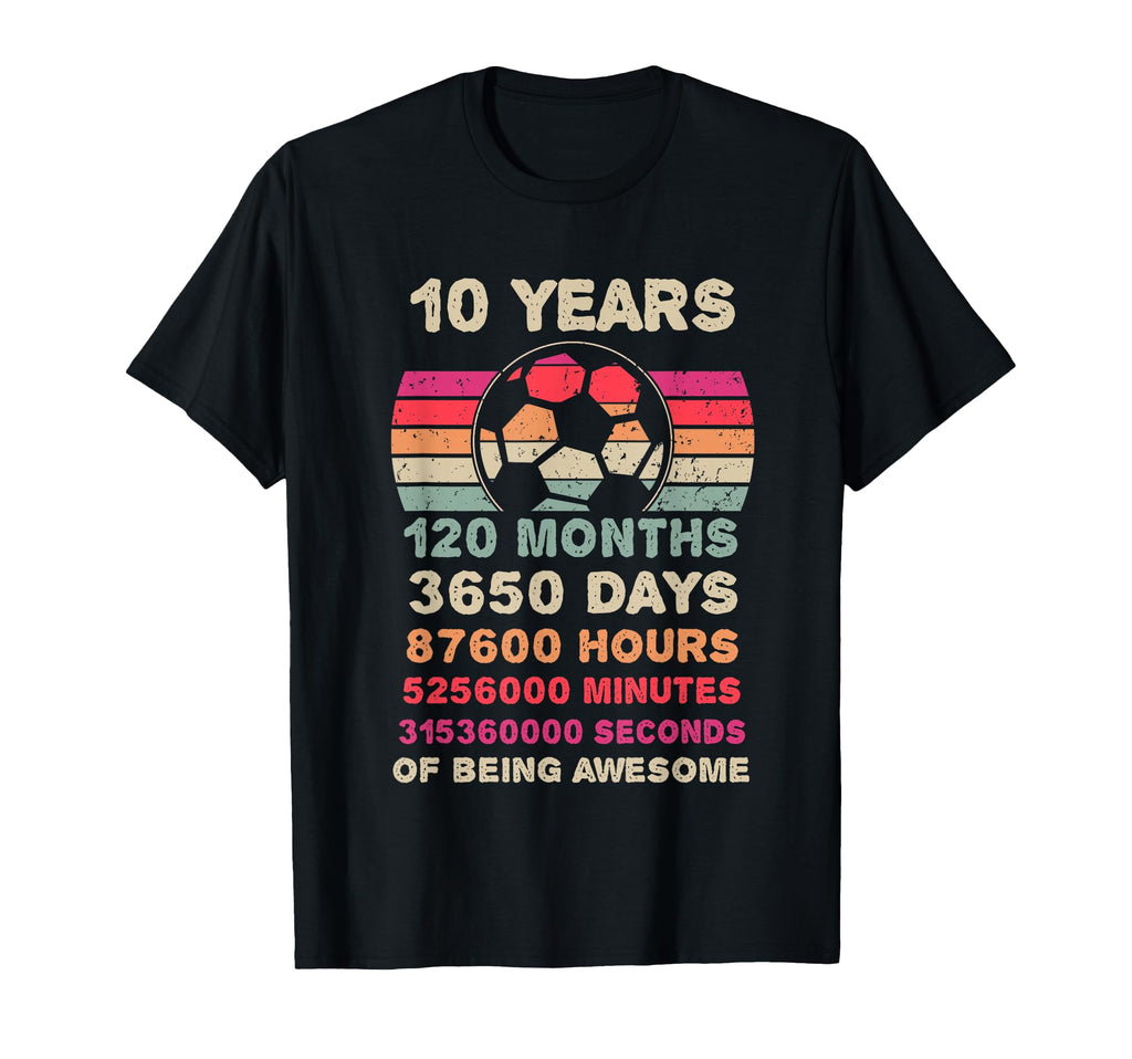 10 Year Old Soccer Birthday Tenth T-Shirt - Custom Art Print Men Women - T-Shirt, Sweatshirt, Hoodie