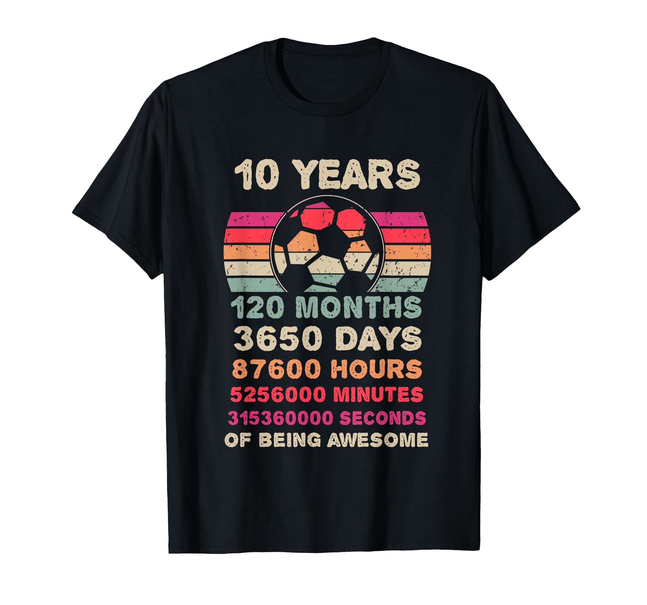10 Year Old Soccer Birthday Tenth T-Shirt - Custom Art Print Men Women - T-Shirt, Sweatshirt, Hoodie