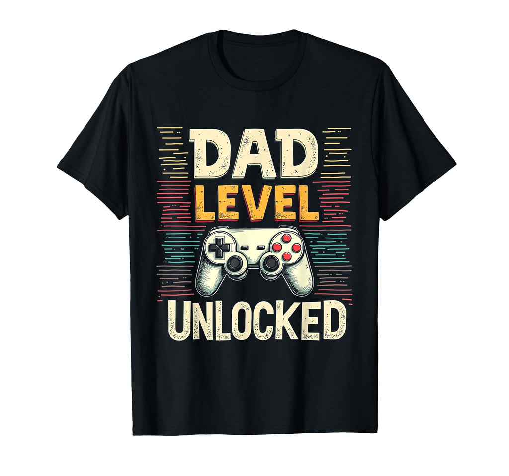 Dad Level Unlocked Funny Gamer Dad T-Shirt - Novelty Apparel for Adults - T-Shirt, Sweatshirt, Hoodie