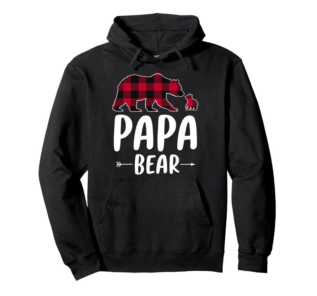 Papa Bear Pajama Red Buffalo Plaid Hoodie - Casual Everyday Wear Men Women - T-Shirt, Sweatshirt, Hoodie