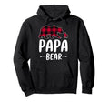 Papa Bear Pajama Red Buffalo Plaid Hoodie - Casual Everyday Wear Men Women - T-Shirt, Sweatshirt, Hoodie