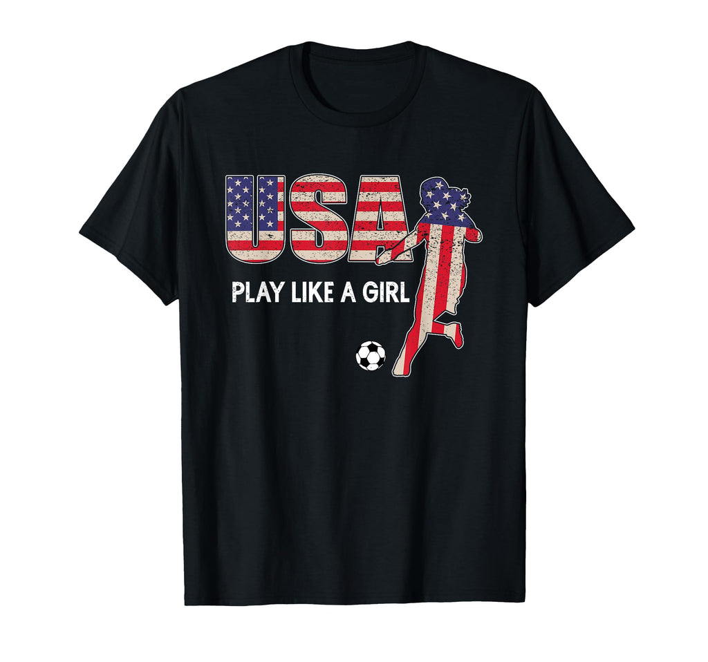 Usa Play Like Patriotic Soccer T-Shirt - Fun Novelty Design for Adults - T-Shirt, Sweatshirt, Hoodie