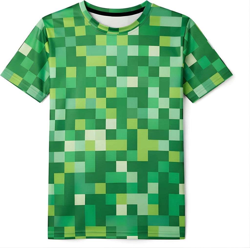 Pixel Green Face Costume for Mens Womens Adult Men - Adult & Kids T-Shirts, Sweatshirts & Hoodies apparel design preview 1