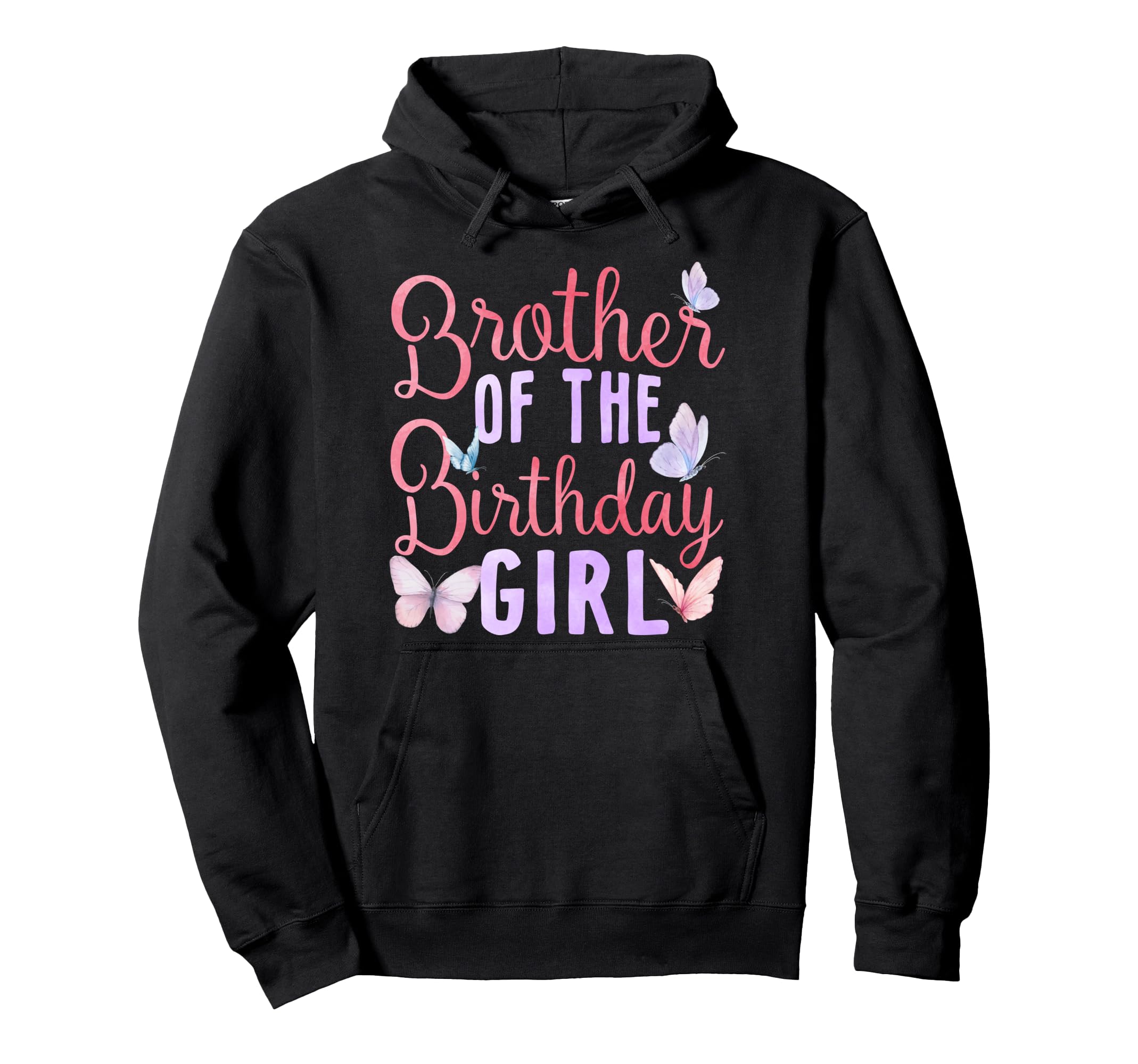 Brother Birthday Butterfly Party Matching Hoodie - Minimalist Print Unisex - T-Shirt, Sweatshirt, Hoodie