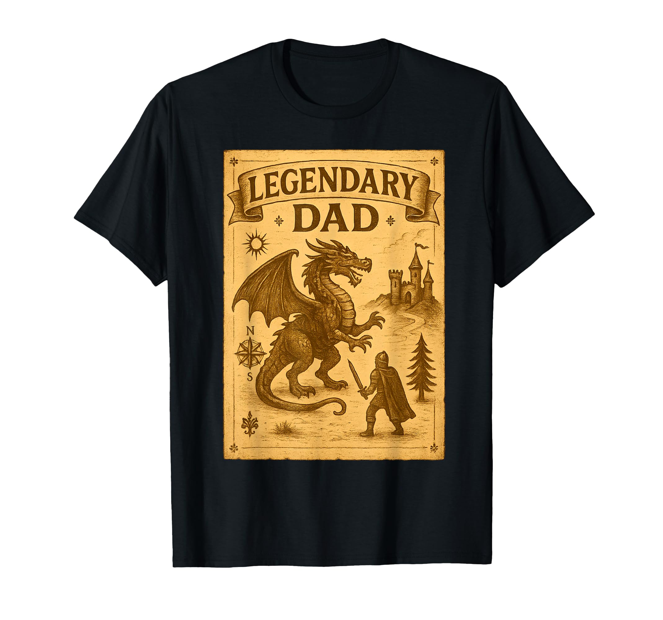 Legendary Dad Fathers Day Medieval Fantasy T-Shirt - Trendy Graphic Unisex - T-Shirt, Sweatshirt, Hoodie