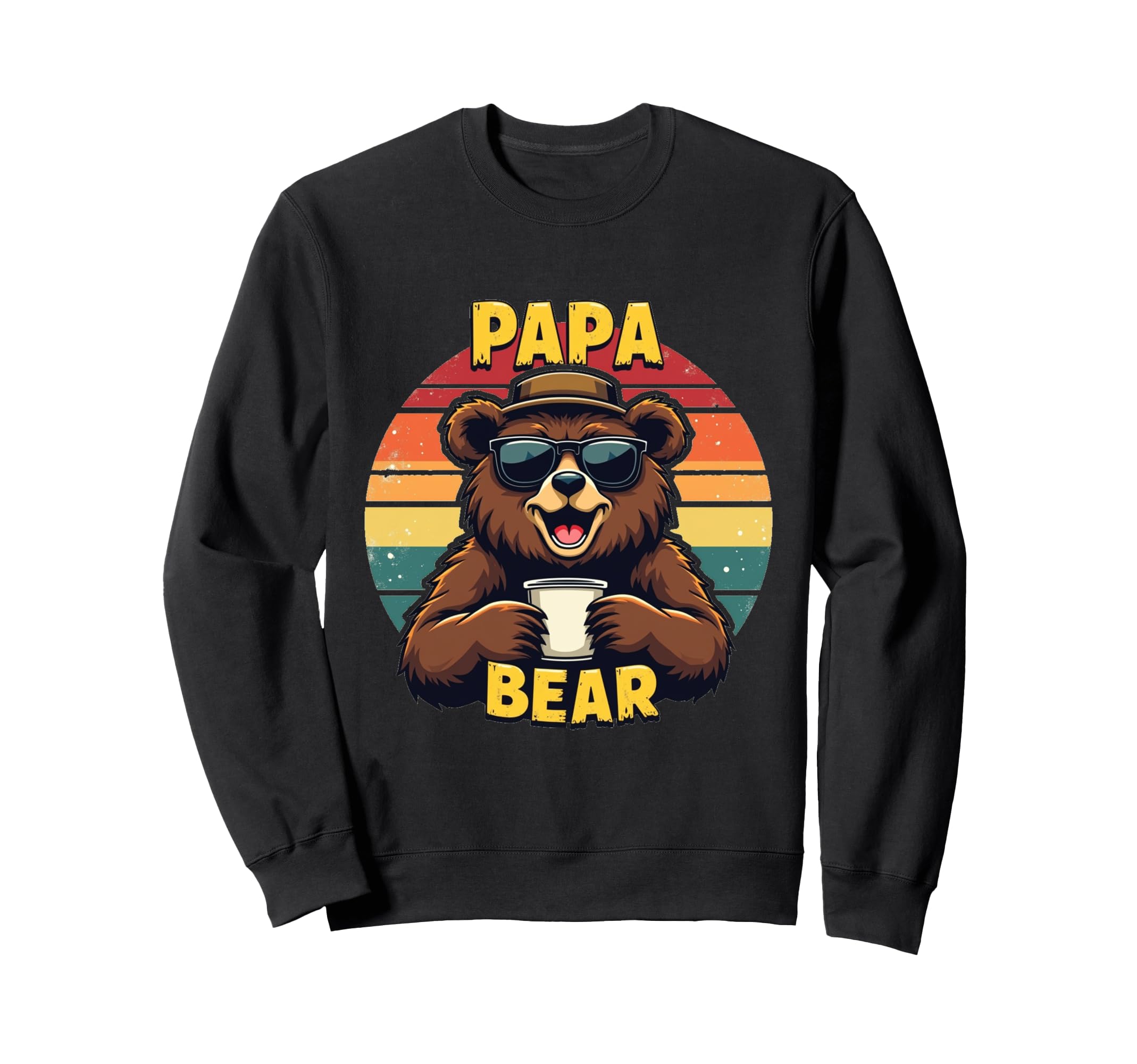 Papa Bear Fathers Day Funny Dad Daddy Sweatshirt - Graphic Print Men Women - T-Shirt, Sweatshirt, Hoodie