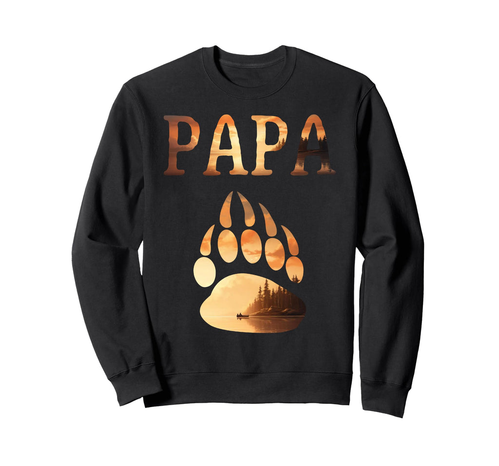 Papa Bear Sunset Lake Outdoors Sweatshirt - Aesthetic Graphic Men Women - T-Shirt, Sweatshirt, Hoodie