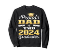 Proud Dad Two 2024 Graduate Sweatshirt - Casual Everyday Wear for Adults - T-Shirt, Sweatshirt, Hoodie