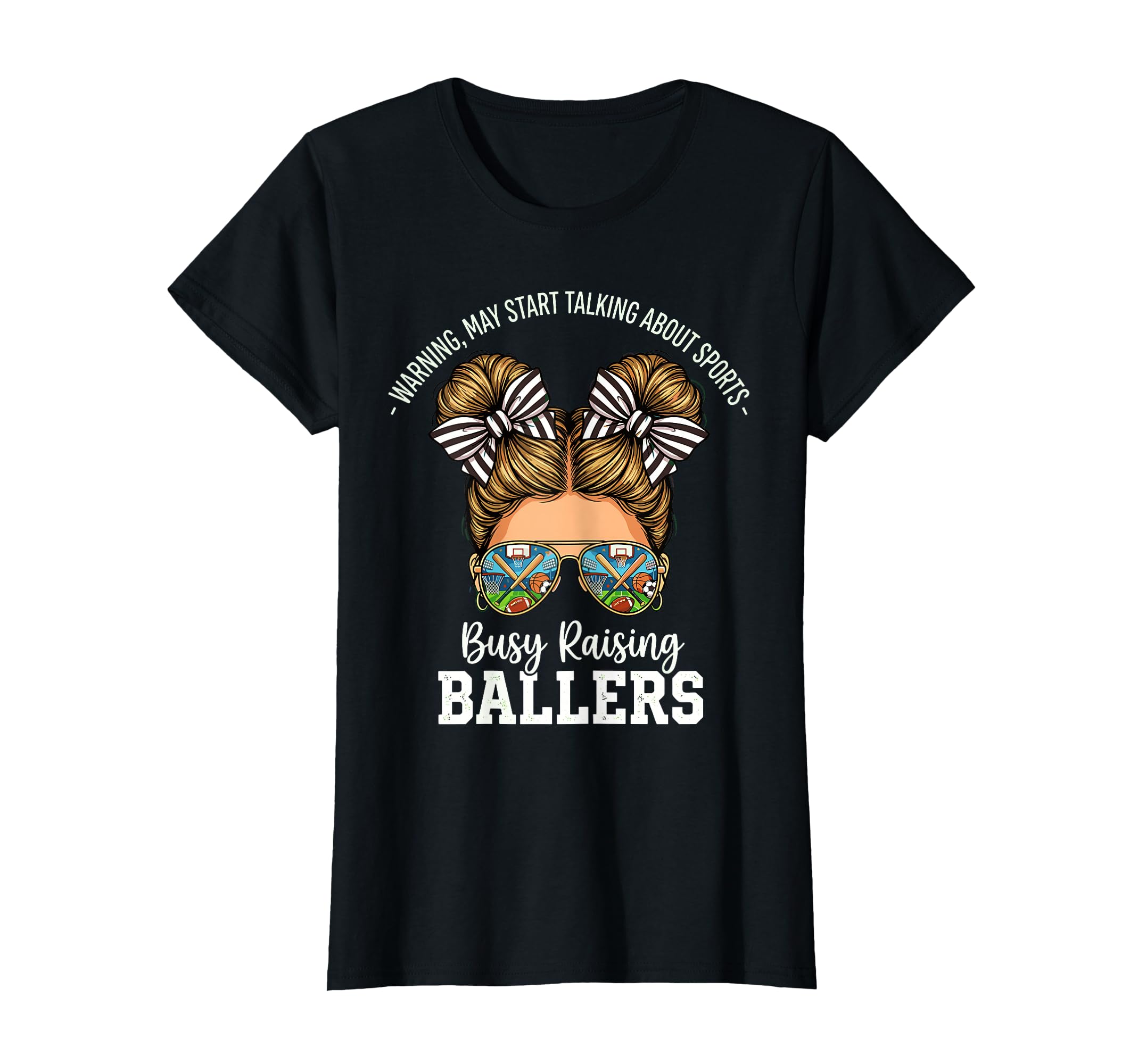 Busy Raising Ballers Warning May T-Shirt - Minimalist Print Men Women - T-Shirt, Sweatshirt, Hoodie