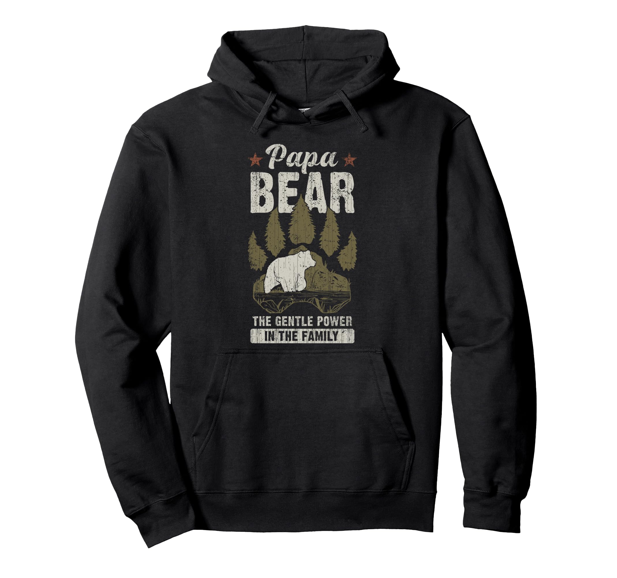 Papa Bear Gentle Power Dad Grandpa Hoodie - Trendy Graphic for Adults - T-Shirt, Sweatshirt, Hoodie