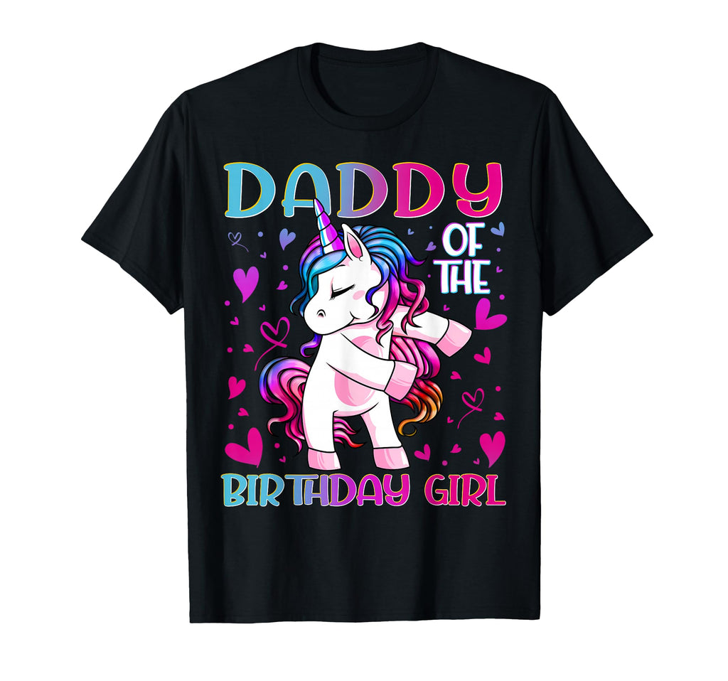 Daddy Birthday Flossing Unicorn Dad T-Shirt - Graphic Print Men Women - T-Shirt, Sweatshirt, Hoodie