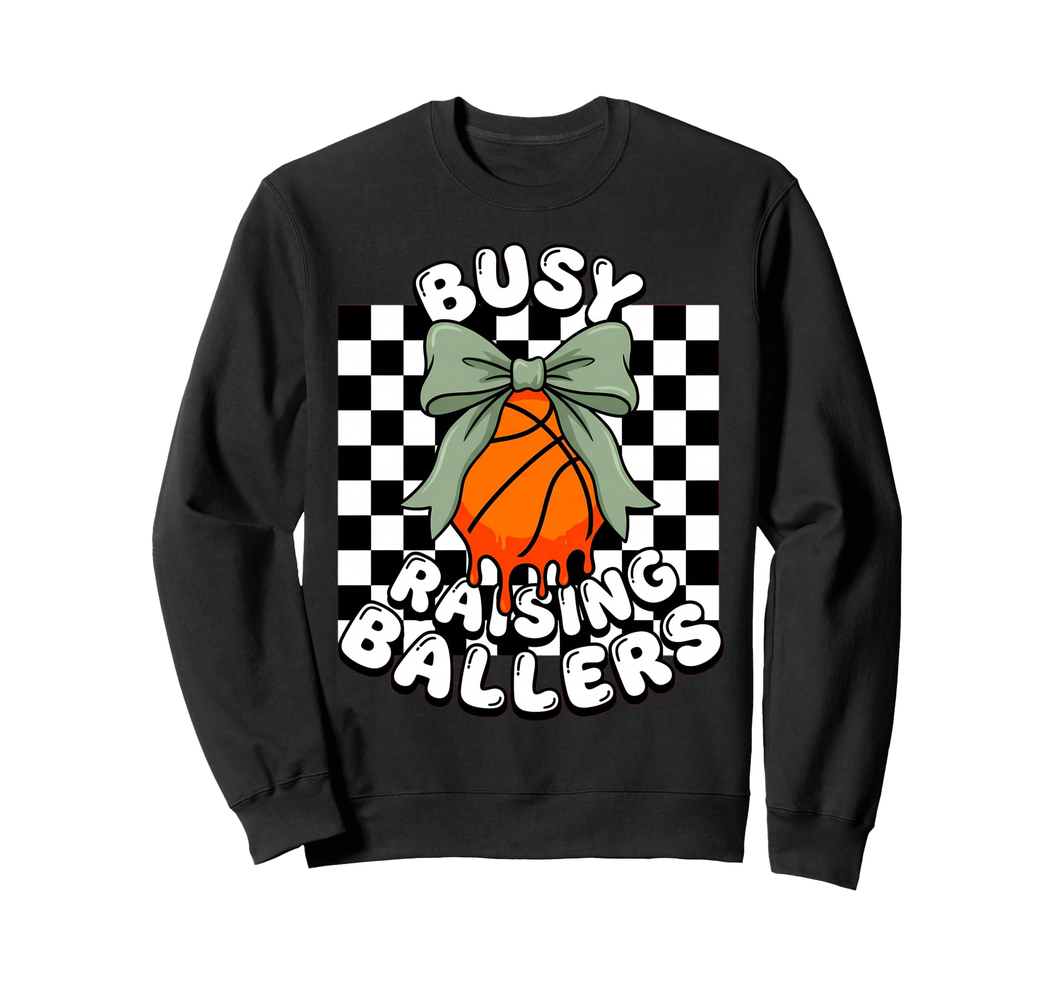 Busy Raising Ballers Coquette Bow Sweatshirt - Novelty Apparel Unisex - T-Shirt, Sweatshirt, Hoodie