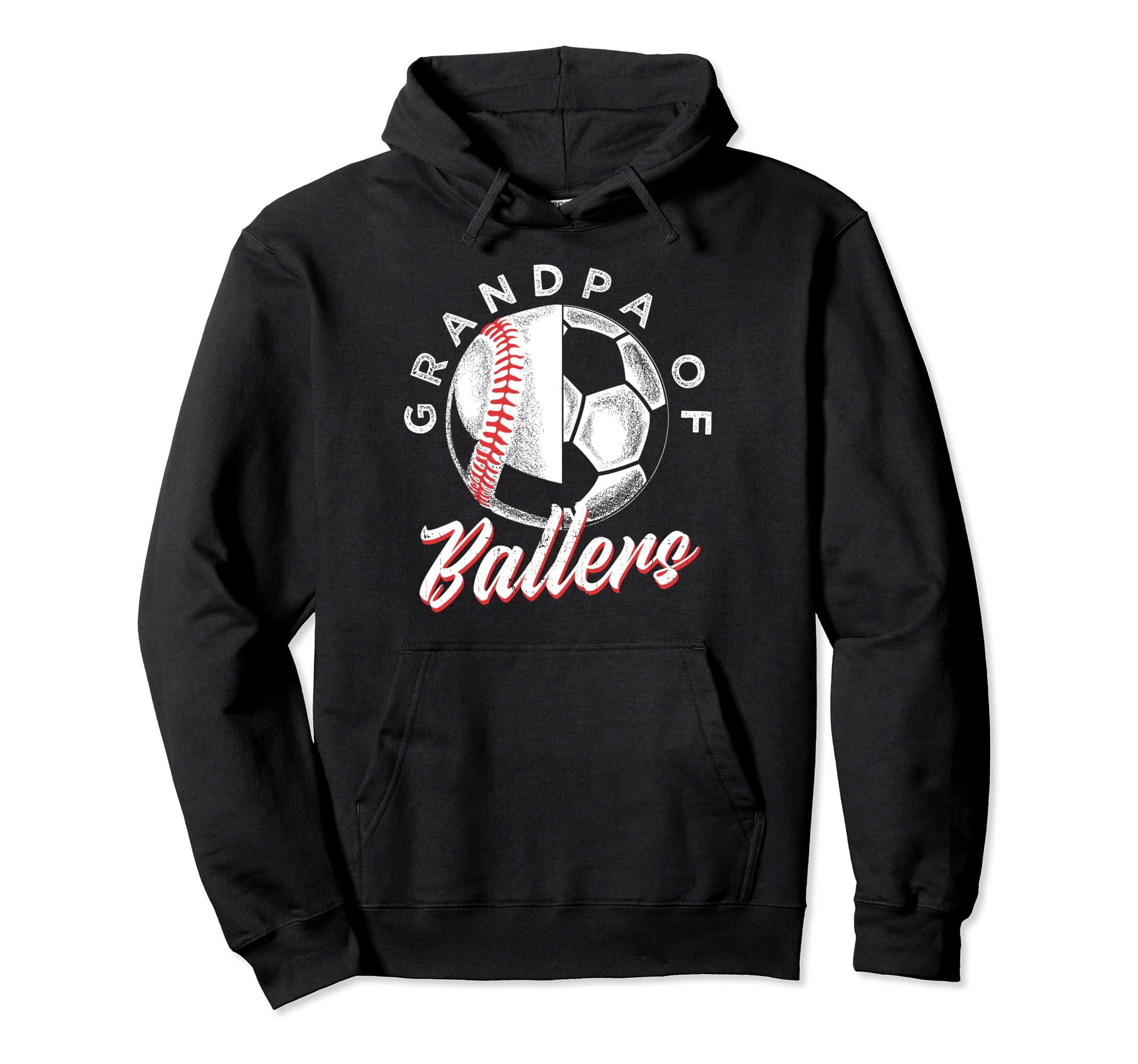 Grandpa Ballers Soccer Baseball Player Hoodie - Minimalist Print Unisex - T-Shirt, Sweatshirt, Hoodie