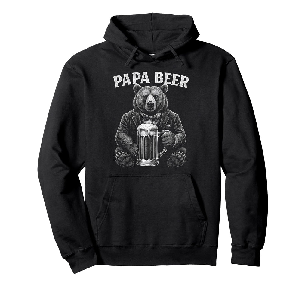 Papa Beer Funny Dad Bear Drinking Hoodie - Casual Everyday Wear for Adults - T-Shirt, Sweatshirt, Hoodie