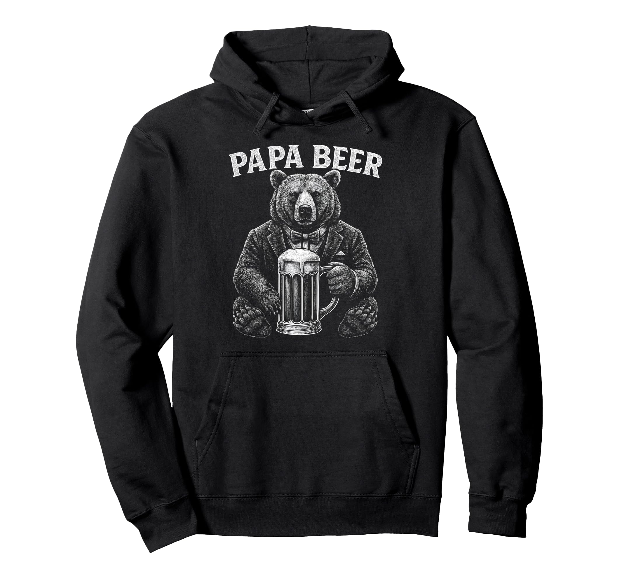 Papa Beer Funny Dad Bear Drinking Hoodie - Casual Everyday Wear for Adults - T-Shirt, Sweatshirt, Hoodie
