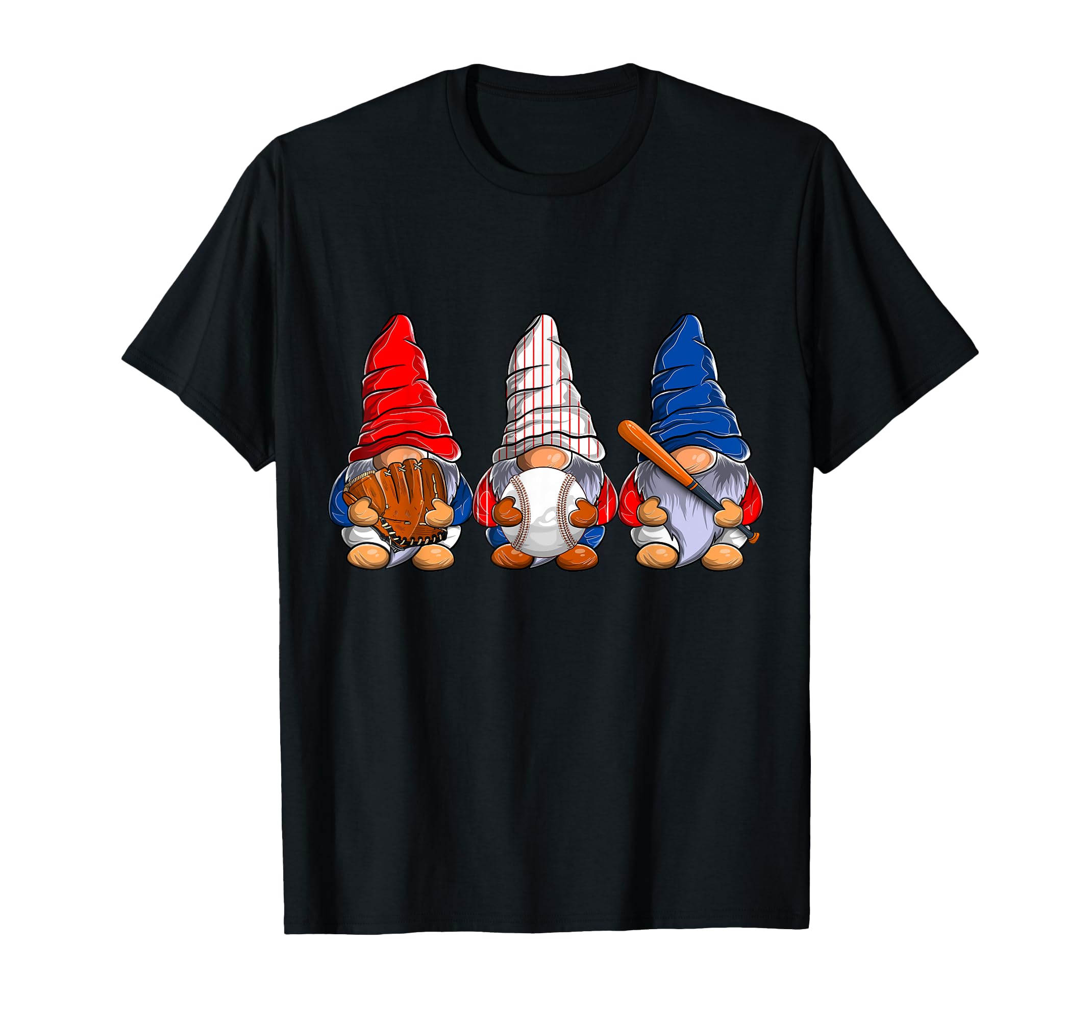 Three Baseball Gnomes Softball Gnome T-Shirt - Aesthetic Graphic Unisex - T-Shirt, Sweatshirt, Hoodie