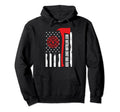 Red Line American Flag Dad Fireman Hoodie - Fun Novelty Design for Adults - T-Shirt, Sweatshirt, Hoodie