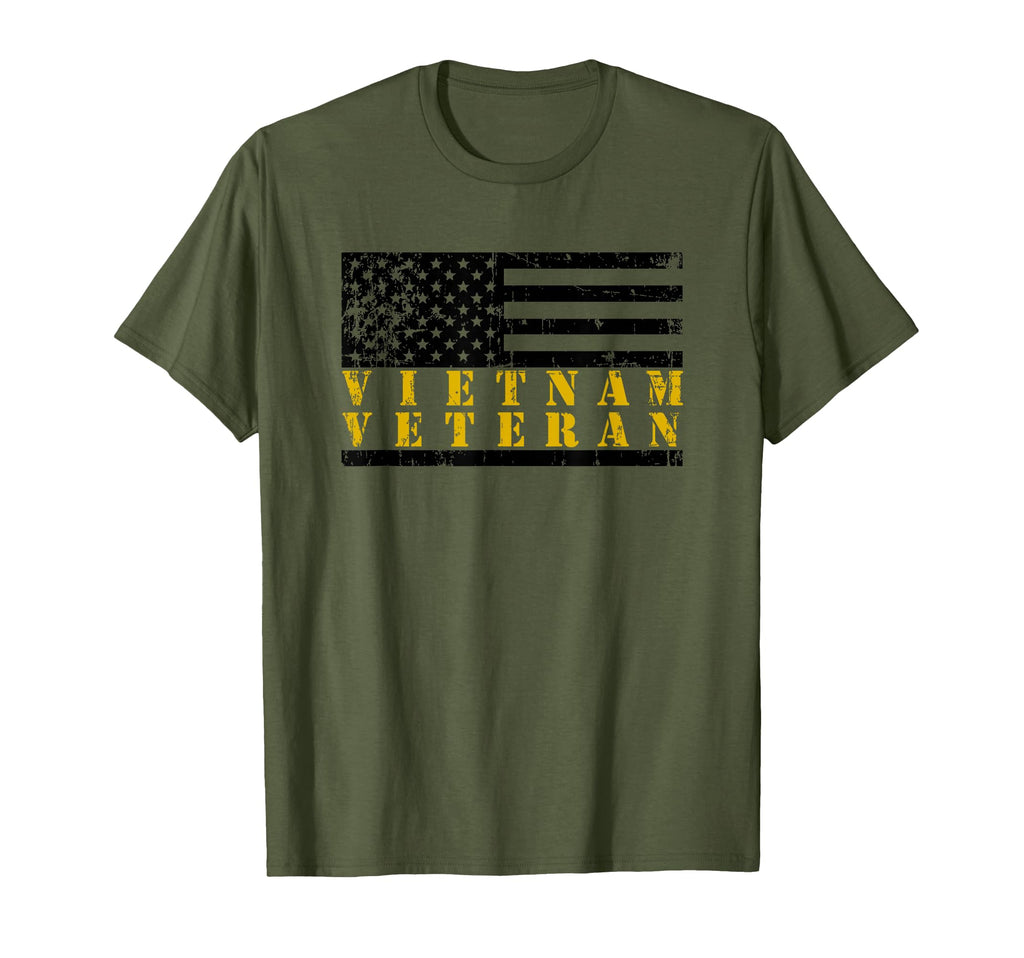 Vietnam Veteran Yellow Text T-Shirt - Custom Art Print Men Women - T-Shirt, Sweatshirt, Hoodie
