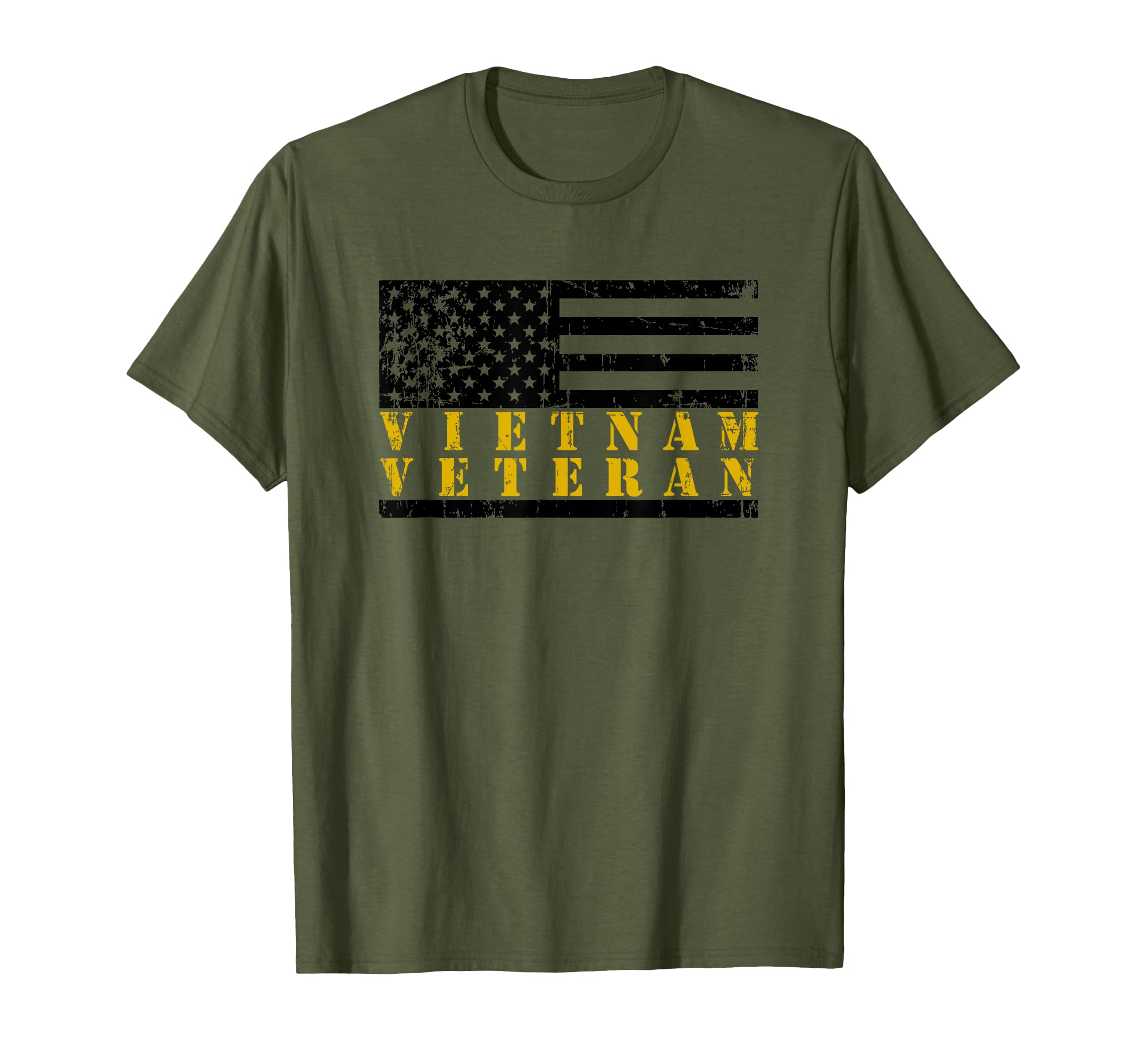 Vietnam Veteran Yellow Text T-Shirt - Custom Art Print Men Women - T-Shirt, Sweatshirt, Hoodie