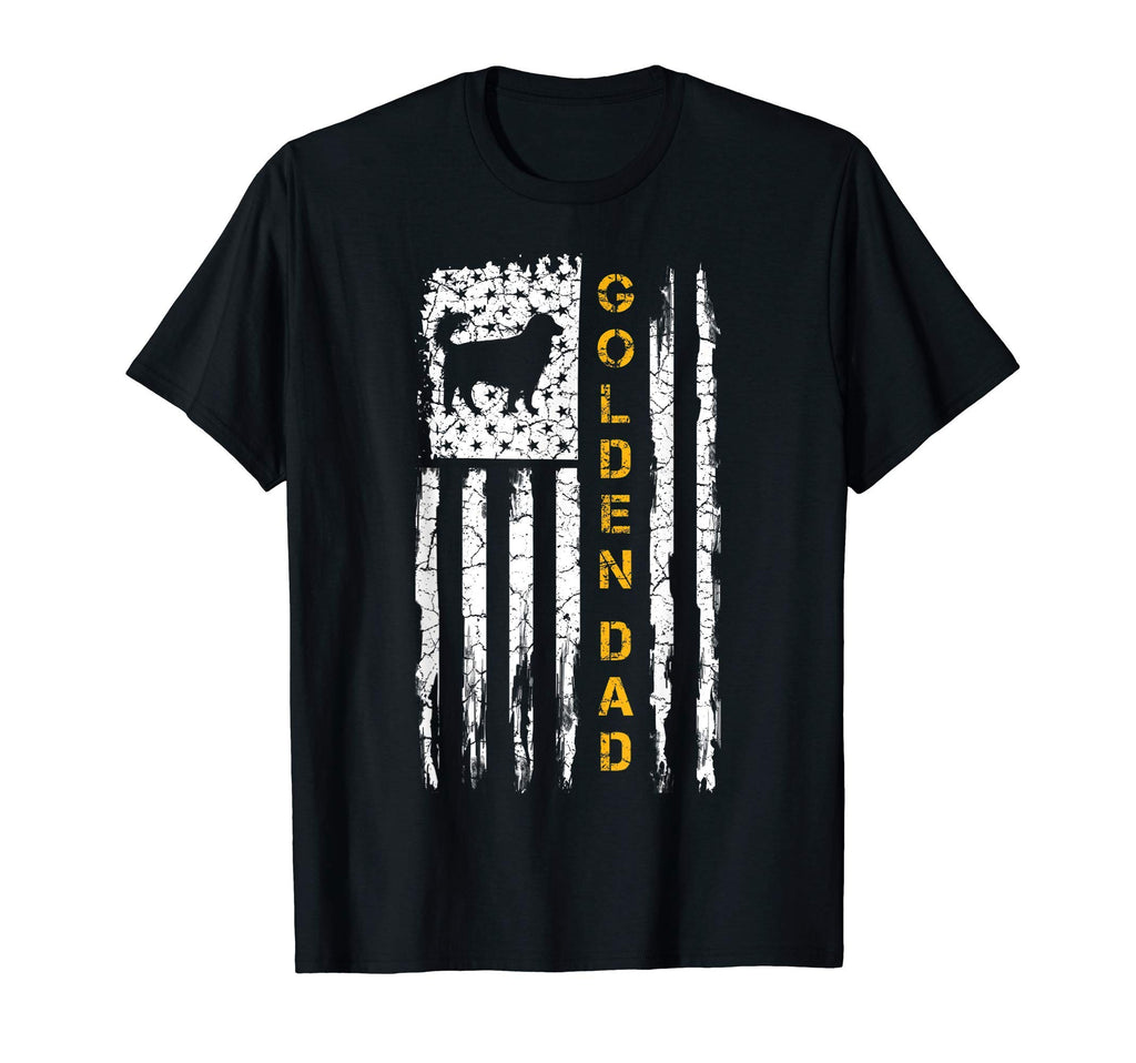 Usa American Flag Golden Retriever Dad T-Shirt - Custom Art Print Unisex - T-Shirt, Sweatshirt, Hoodie
