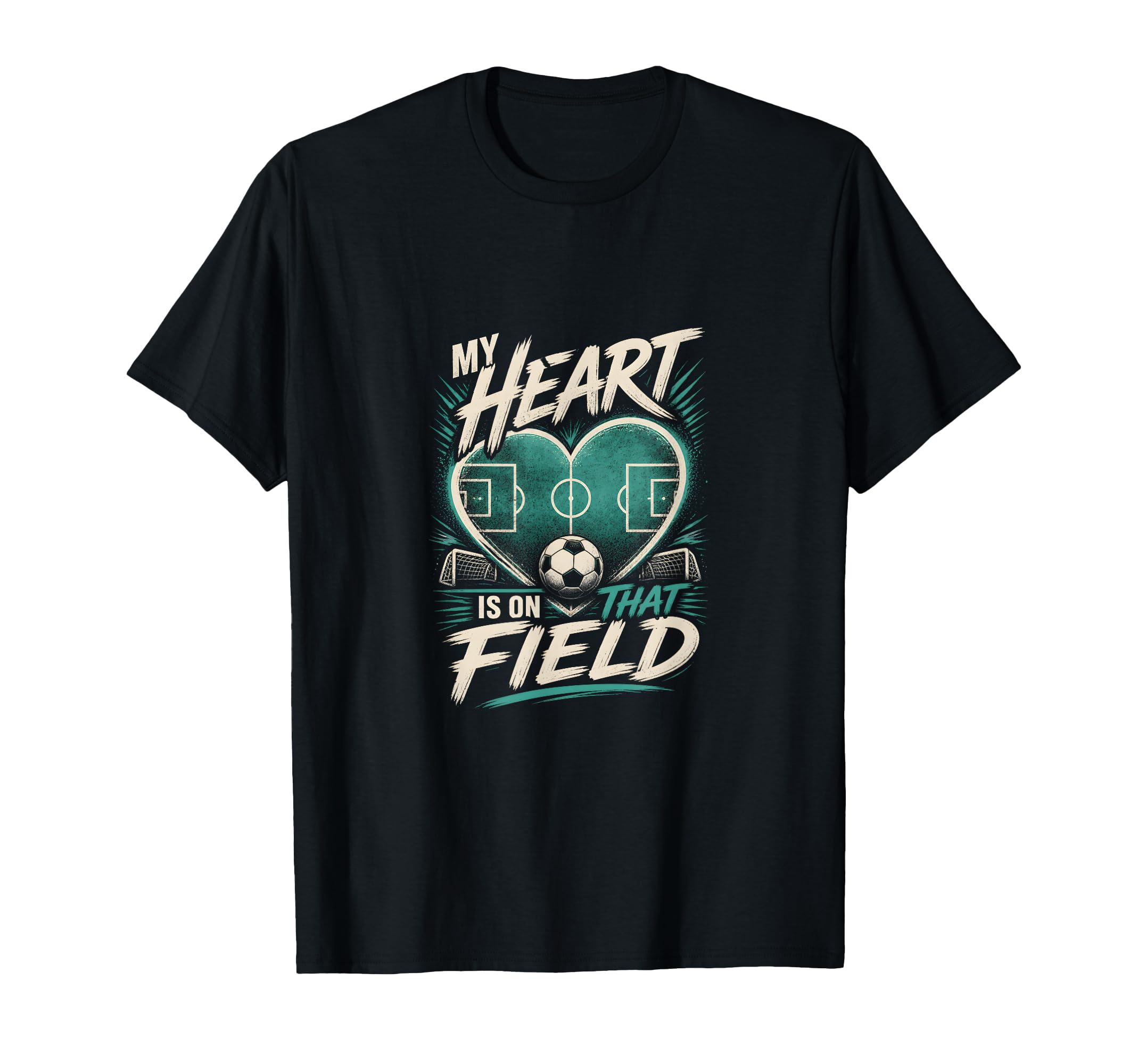 My Heart Is That Field Soccer Mom T-Shirt - Minimalist Print for Adults - T-Shirt, Sweatshirt, Hoodie