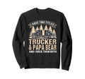Big Rig Semi Truck Papa Bear Proud Sweatshirt - Custom Art Print Unisex - T-Shirt, Sweatshirt, Hoodie