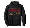 Senior Dad Class 2027 Striped Hoodie - Fun Novelty Design for Adults - T-Shirt, Sweatshirt, Hoodie