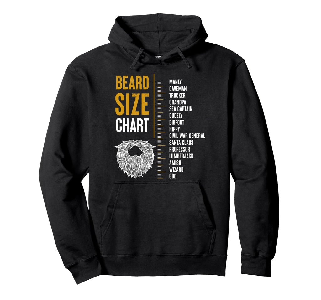 Beard Length Measurement Hoodie - Novelty Apparel for Adults - T-Shirt, Sweatshirt, Hoodie