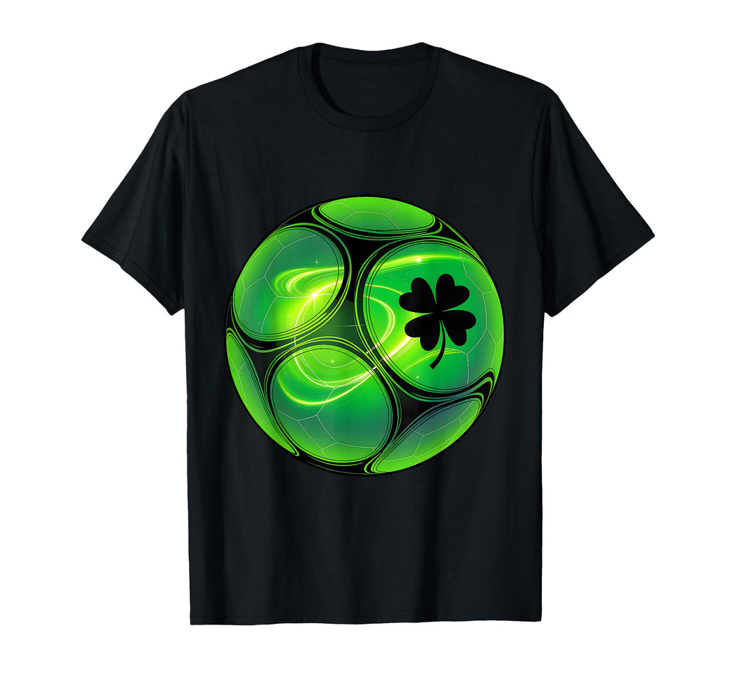 Soccer Shamrock Lucky Clover Irish St T-Shirt - Graphic Print Unisex - T-Shirt, Sweatshirt, Hoodie