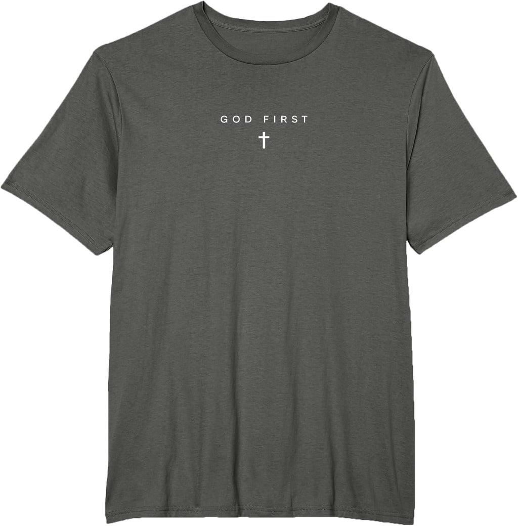 God First Minimalist Christian Faith Based Cross - Adult & Kids T-Shirts, Sweatshirts & Hoodies apparel design preview 1