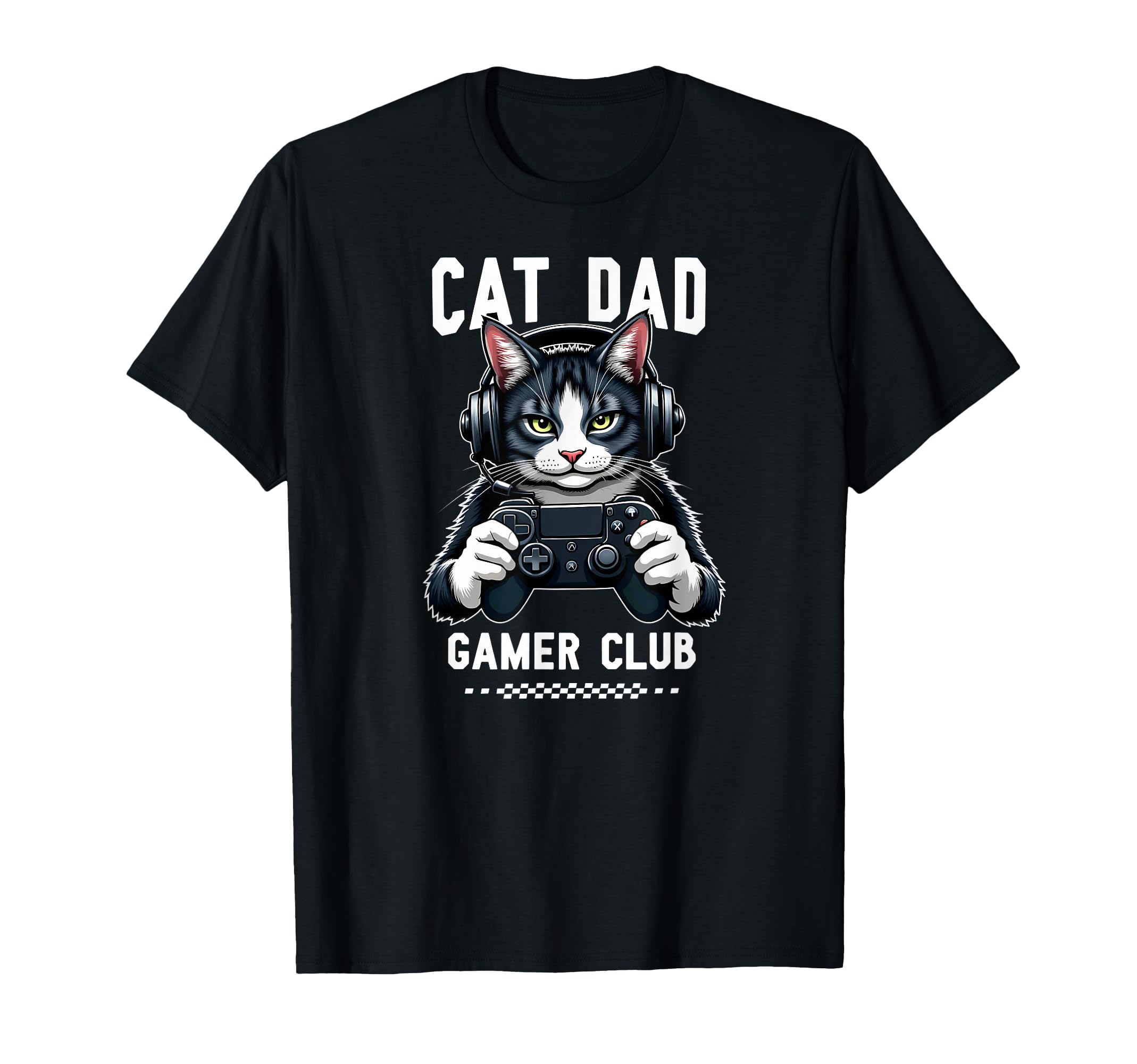 Cat Dad Gamer Club Video Game T-Shirt - Aesthetic Graphic Unisex - T-Shirt, Sweatshirt, Hoodie