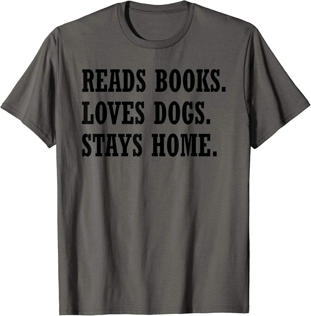 Funny Dog Gifts Reads Books Loves Dogs Stays Home - Adult & Kids T-Shirts, Sweatshirts & Hoodies apparel design preview 1