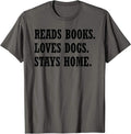 Funny Dog Gifts Reads Books Loves Dogs Stays Home - Adult & Kids T-Shirts, Sweatshirts & Hoodies apparel design preview 1