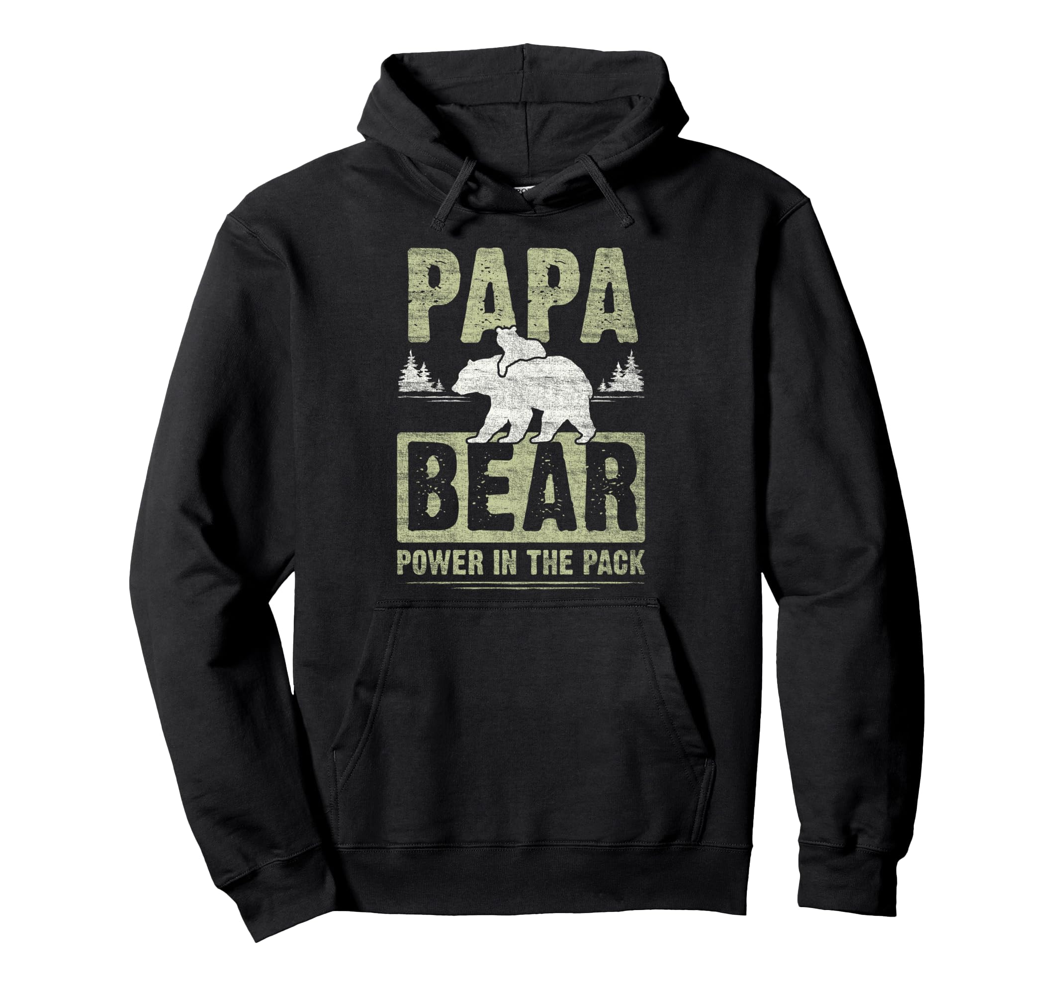 Papa Bear 1 Cub 1 Child Dad Grandpa Hoodie - Unique Graphic Men Women - T-Shirt, Sweatshirt, Hoodie