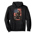 American Flag Biker Eagle Patriotic Hoodie - Fun Novelty Design Unisex - T-Shirt, Sweatshirt, Hoodie