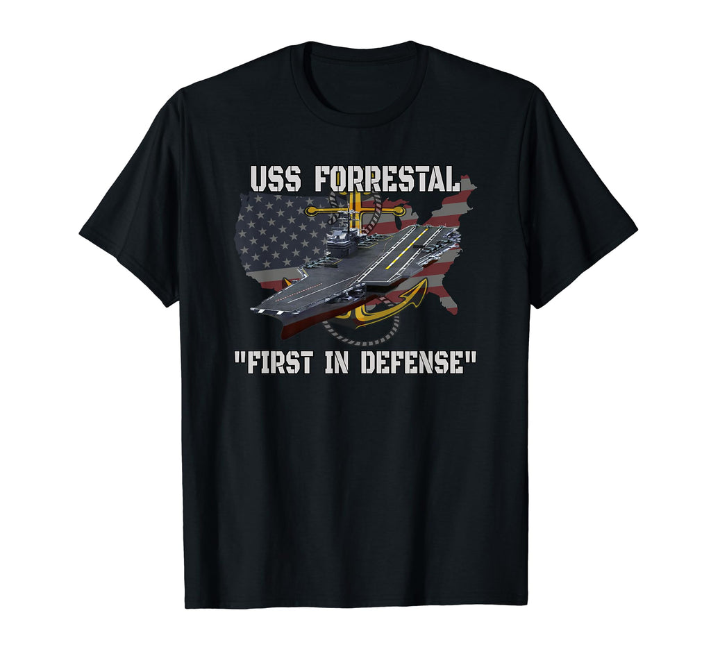 Aircraft Carrier Uss Forrestal Cv T-Shirt - Fun Novelty Design for Adults - T-Shirt, Sweatshirt, Hoodie