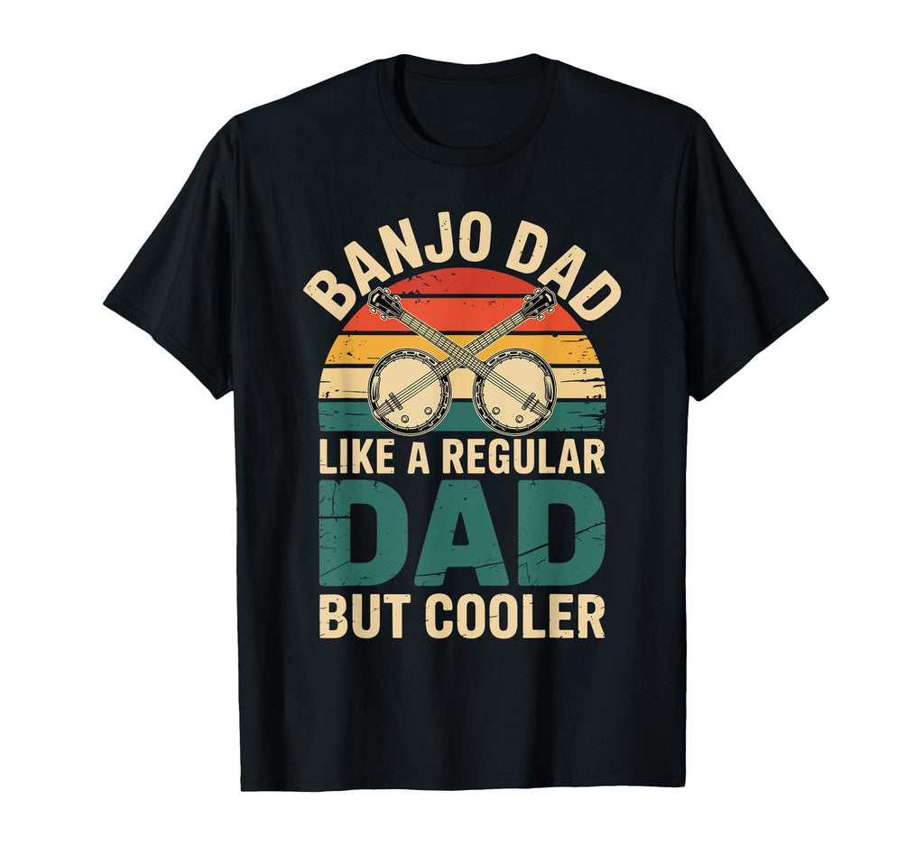 Banjo Dad Musician Sunset Funny T-Shirt - Fun Novelty Design Men Women - T-Shirt, Sweatshirt, Hoodie