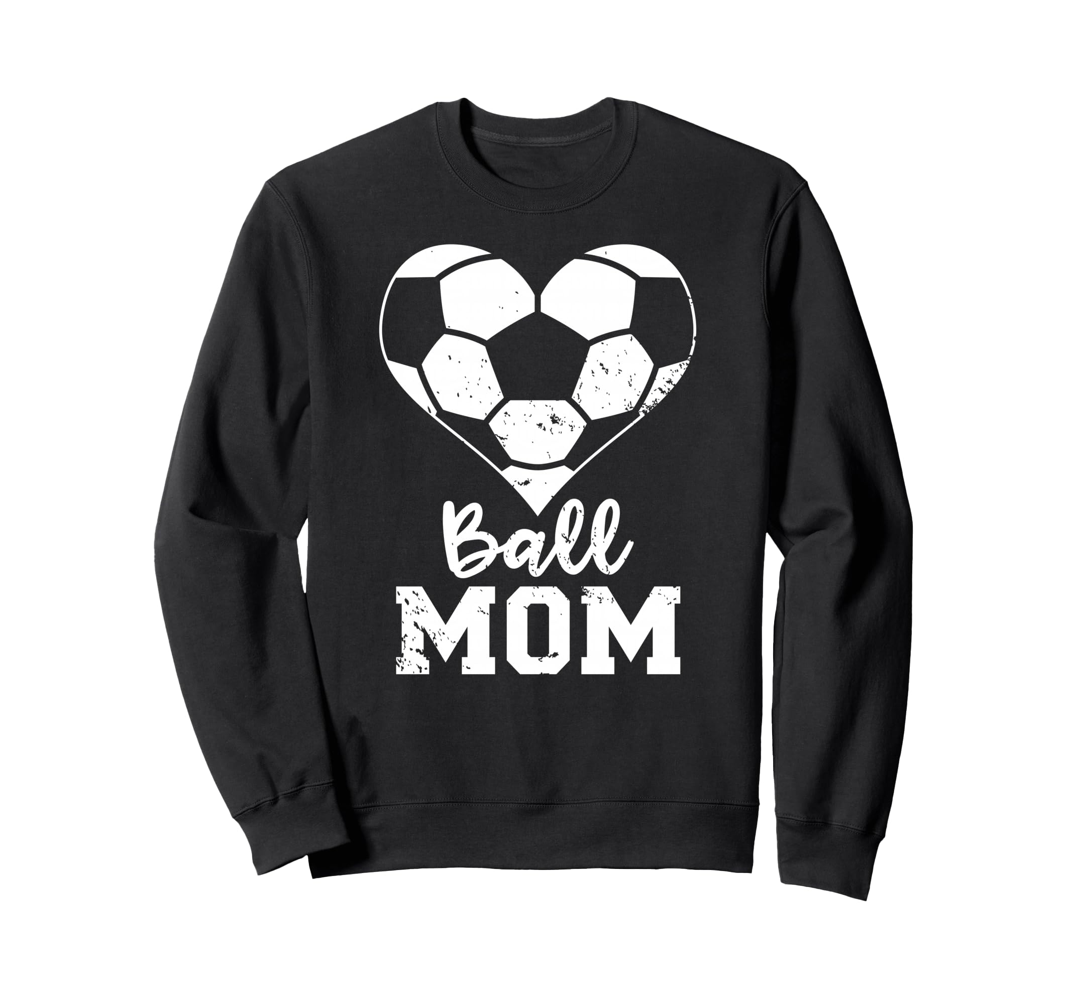 Ball Mom Heart Funny Soccer Mom Sweatshirt - Unique Graphic for Adults - T-Shirt, Sweatshirt, Hoodie