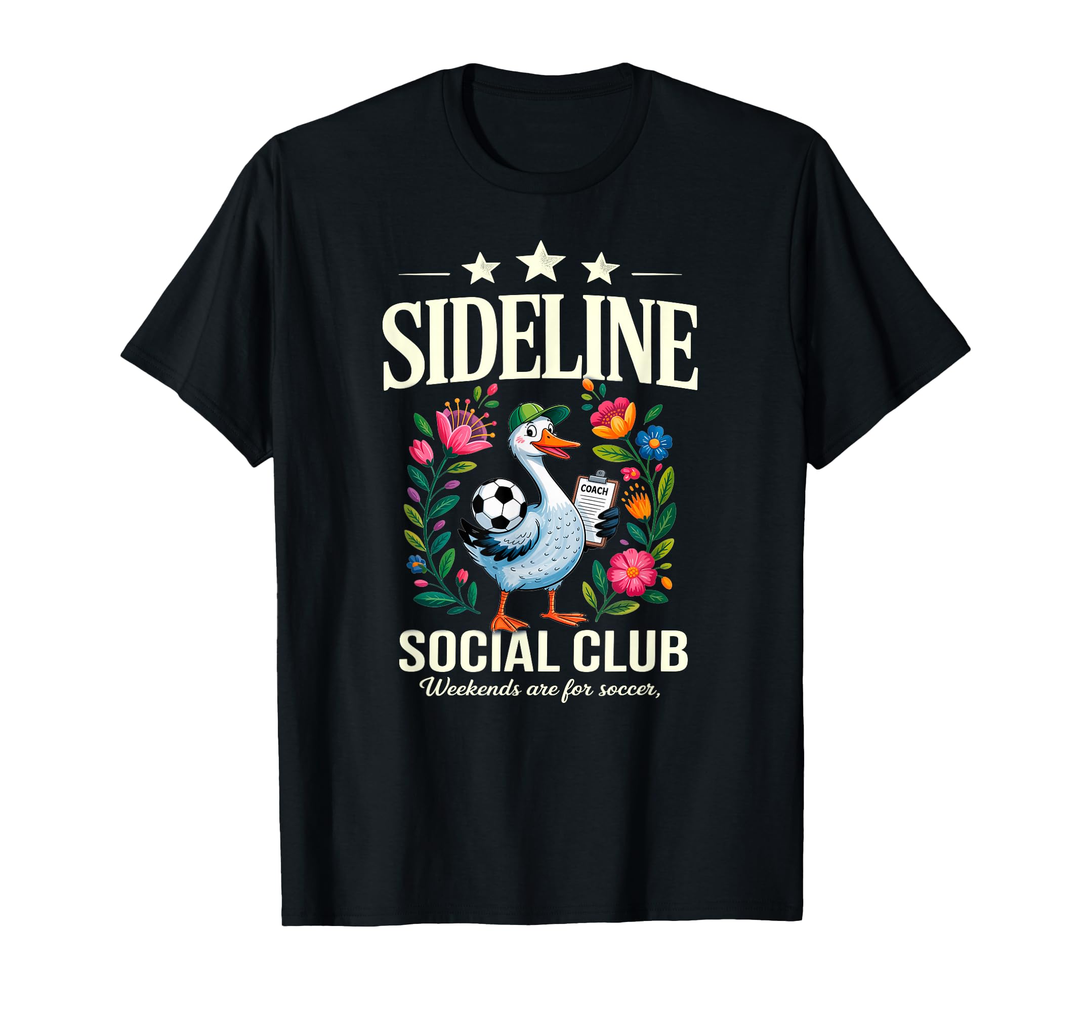 Sideline Social Club Floral Soccer T-Shirt - Streetwear Style for Adults - T-Shirt, Sweatshirt, Hoodie