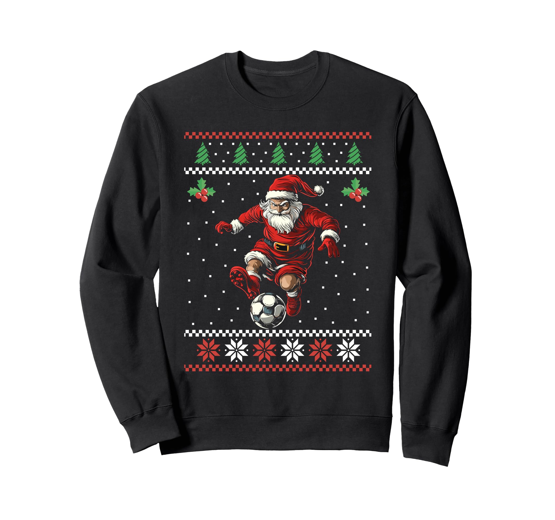 Santa Plays Soccer Ugly Sweatshirt - Aesthetic Graphic Unisex - T-Shirt, Sweatshirt, Hoodie
