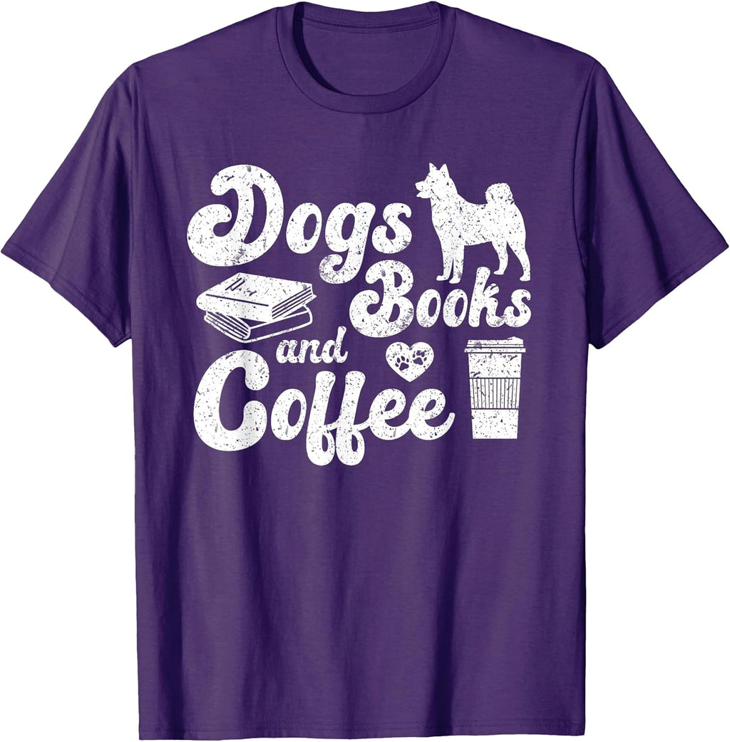Dogs Books Coffee for Book Lover Shelter - Adult & Kids T-Shirts, Sweatshirts & Hoodies apparel design preview 1
