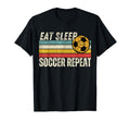 Eat Sleep Soccer Repeat Funny Soccer T-Shirt - Aesthetic Graphic Unisex - T-Shirt, Sweatshirt, Hoodie