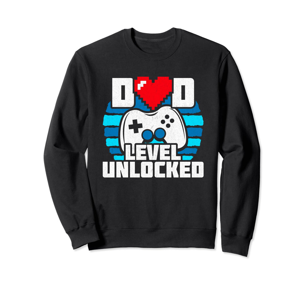 New Dad Level Unlocked Gamer Dad Sweatshirt - Unique Graphic Unisex - T-Shirt, Sweatshirt, Hoodie