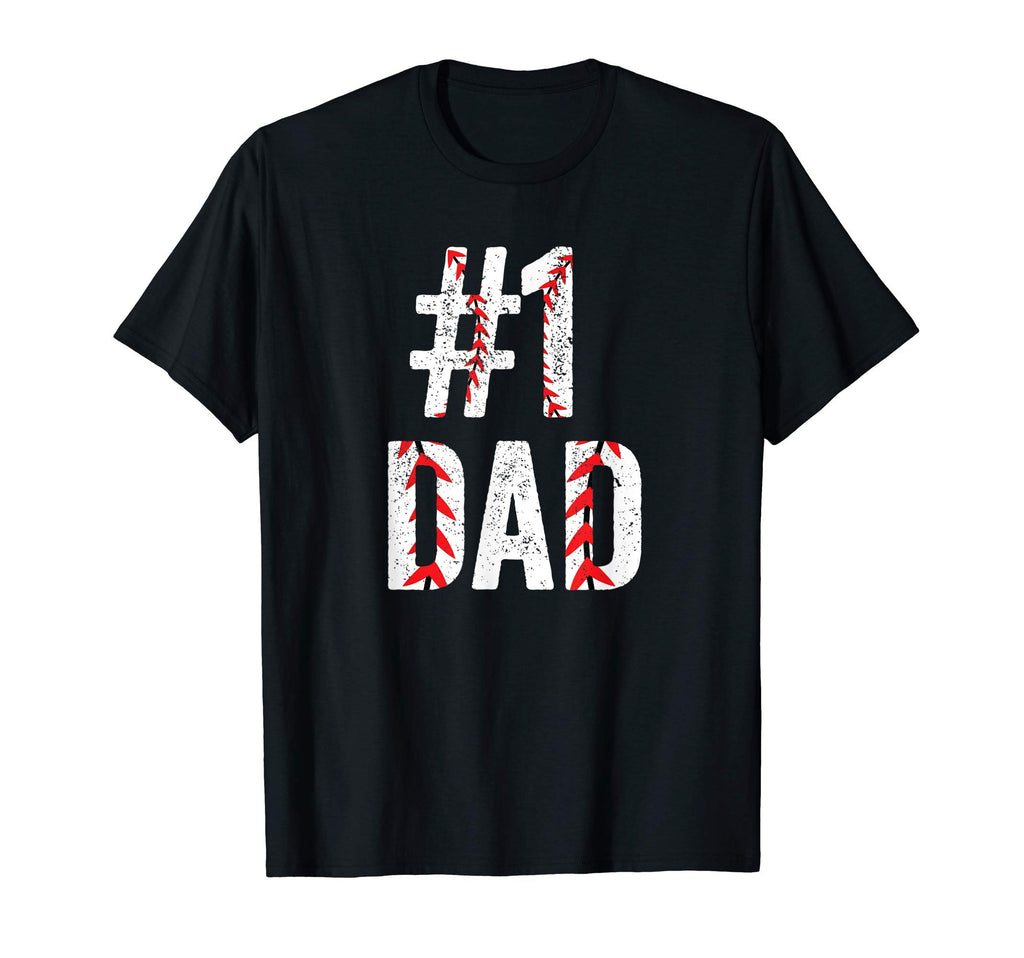 1 Dad Baseball Coach Gift Number T-Shirt - Fun Novelty Design for Adults - T-Shirt, Sweatshirt, Hoodie