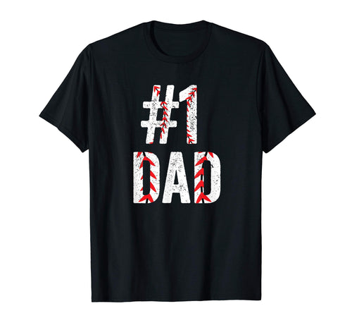 1 Dad Baseball Coach Gift Number T-Shirt - Fun Novelty Design for Adults - T-Shirt, Sweatshirt, Hoodie